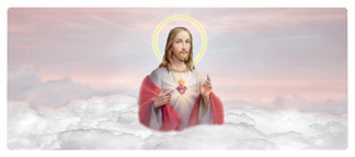 DNSEMP-L-109-PK Sacred Heart Clouds Pink